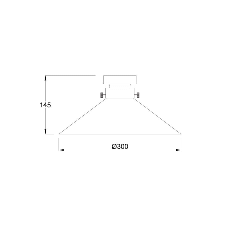 Large Cone Glass DIY Batten Fix Black / Smoke - DIYBAT15