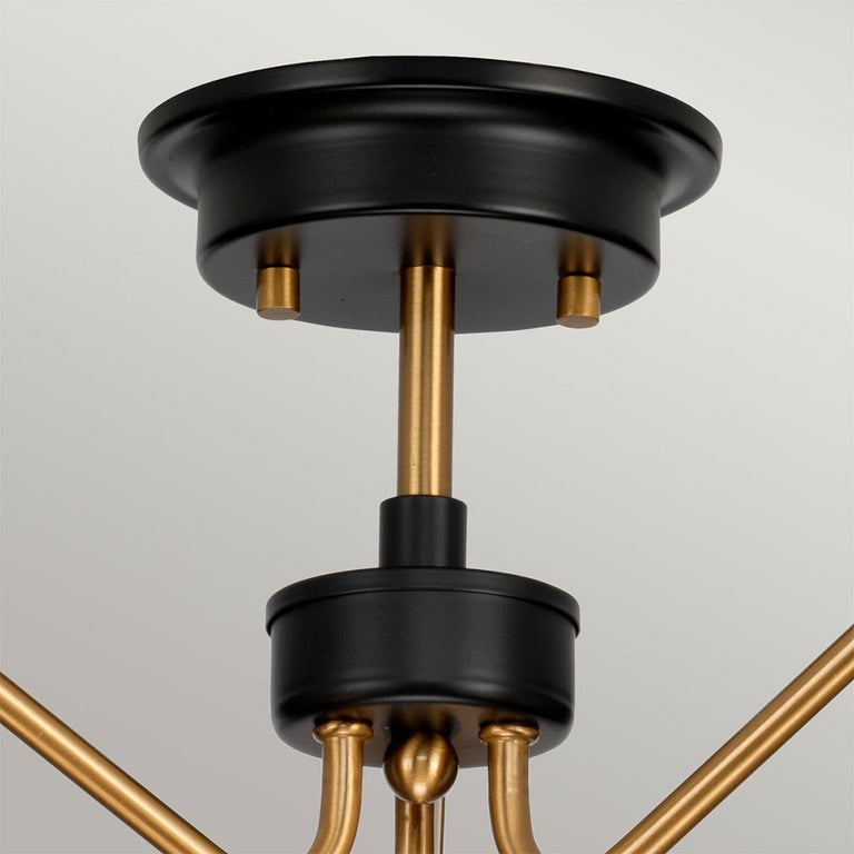 Armand 3 Light Semi Flush Light Aged Brass - DL-ARMAND-SF3-AB