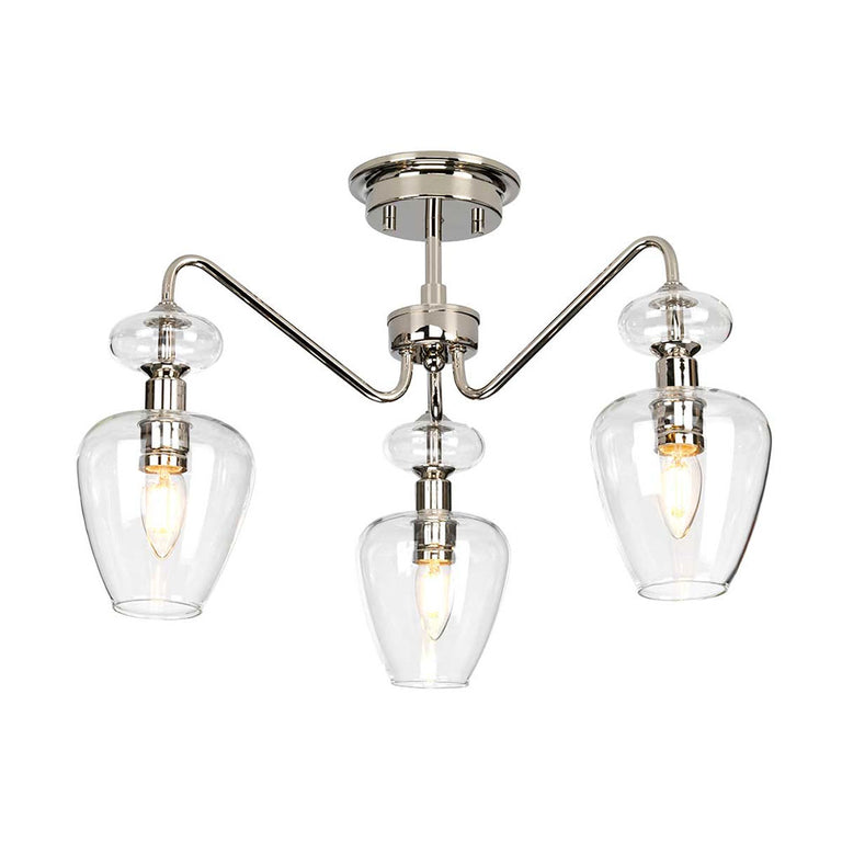 Armand 3 Light Semi Flush Light Polished Nickel - DL-ARMAND-SF3-PN