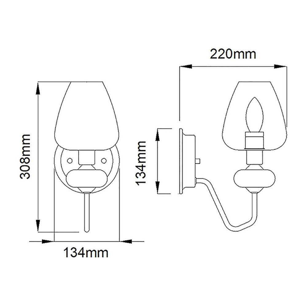 Armand 1 Light Wall Light Polished Nickel - DL-ARMAND1-PN