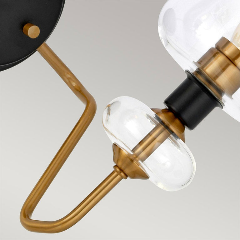 Armand 2 Light Wall Light Aged Brass - DL-ARMAND2-AB