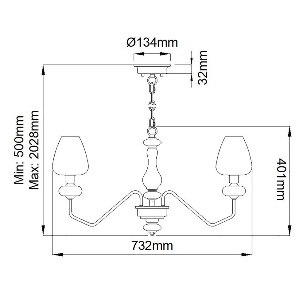Armand 5 Light Pendant Aged Brass - DL-ARMAND5-AB