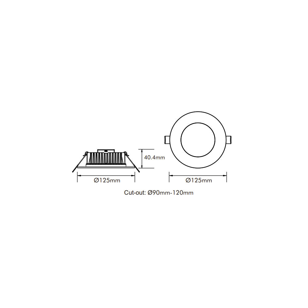 Round 15W LED Dimmable Downlight White / Tri-Colour - DL1297/WH/TC