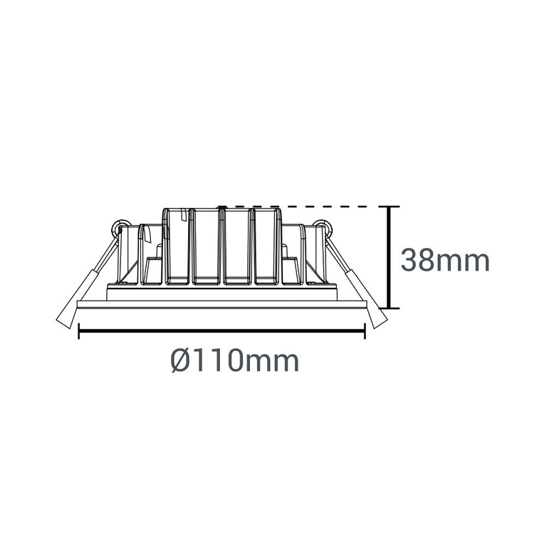 Atlas 5 10W Dimmable Square LED Downlight Black / Tri-Colour - DL1365/BK/TC