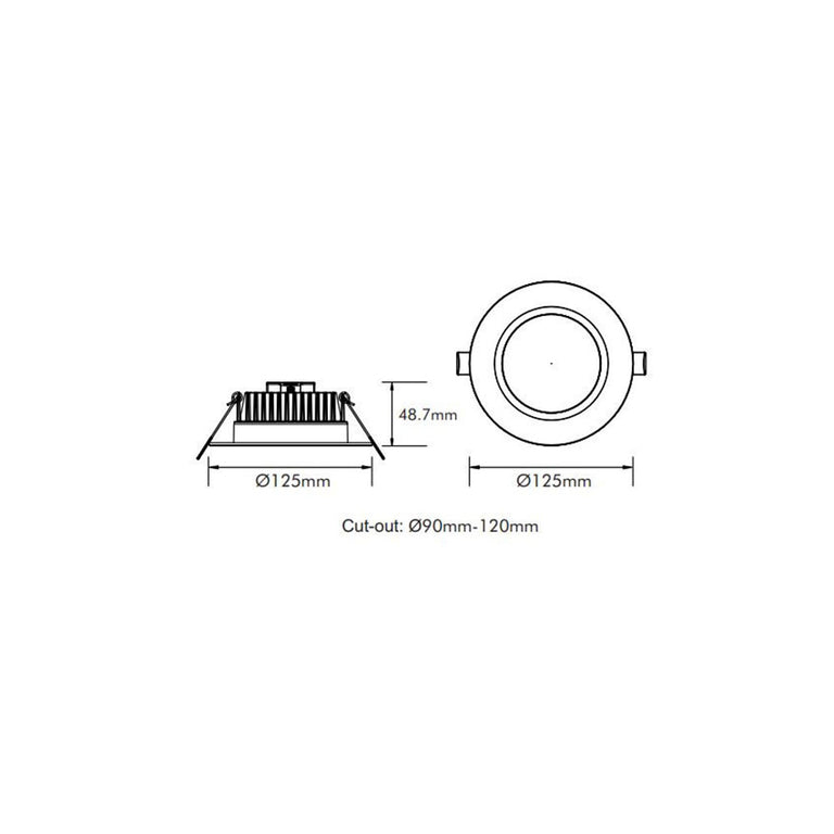 Round 15W LED Dimmable Downlight White / Quinto - DL1584/WH/5C