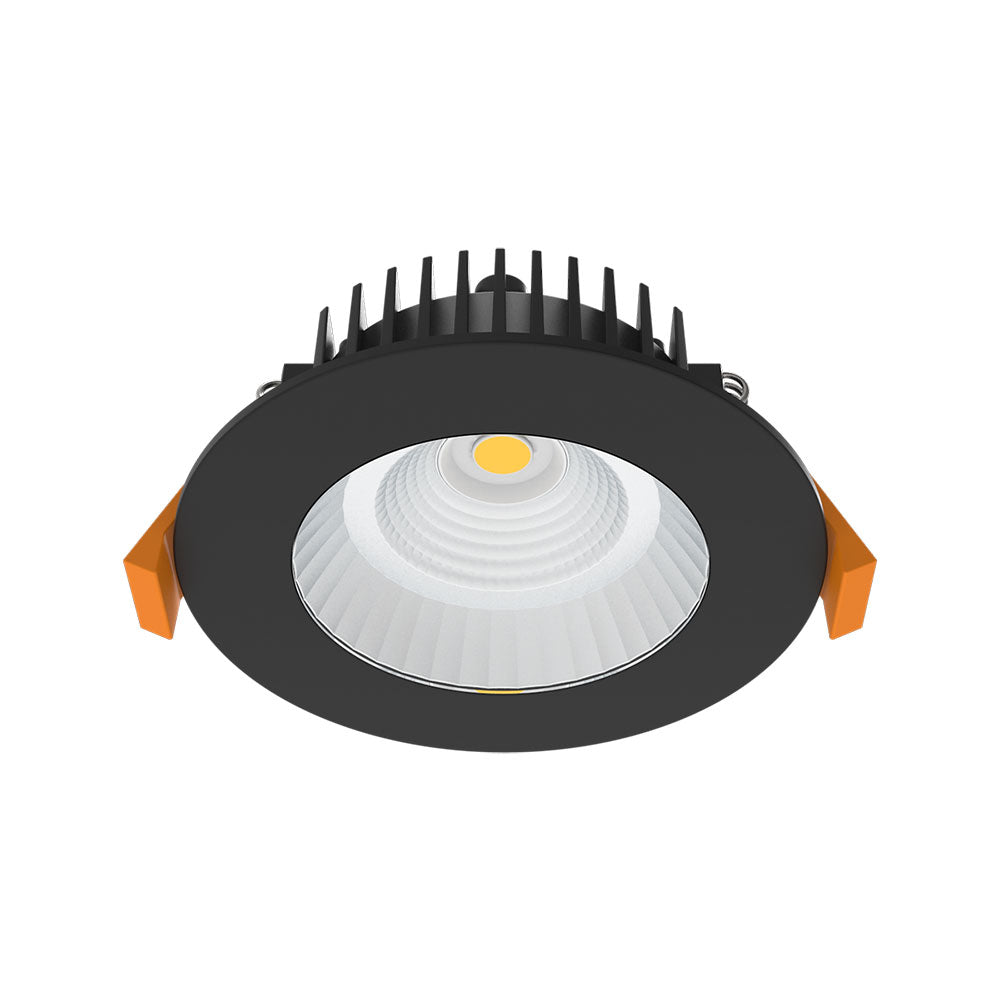 Round 12W COB Dimmable LED Downlight Black / Tri-Colour - DL1756-BKTC12C02