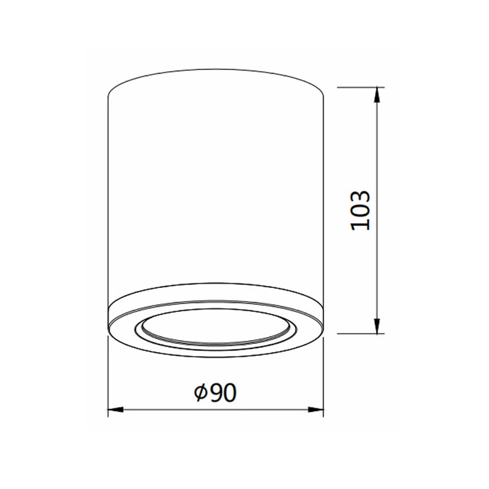 Propus 15W LED Dimmable Surface Mounted Downlight Black / Tri-Colour - DL2082/BK/TC