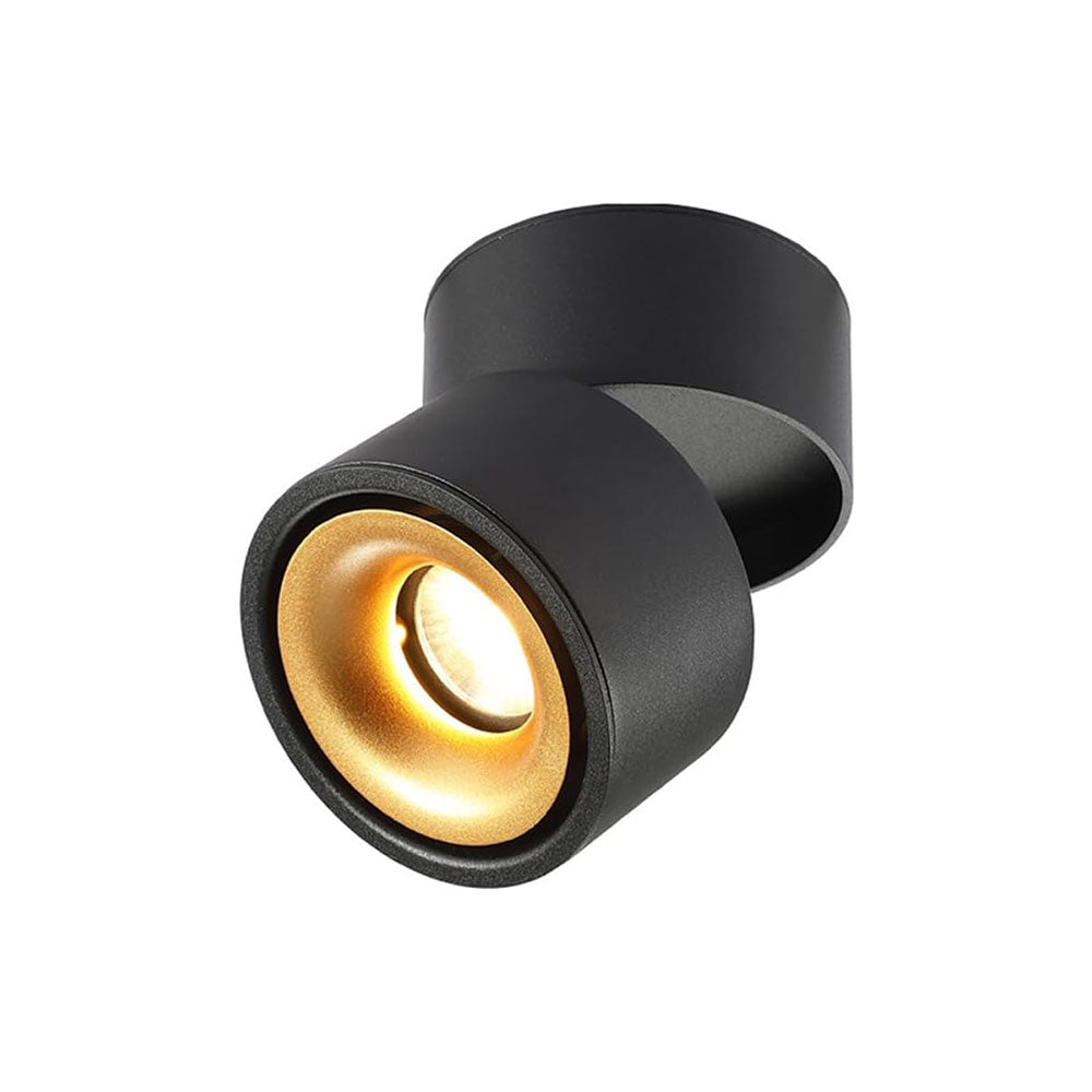 12W LED Adjustable Dimmable Surface Mounted Downlight Black & Gold / Tri-Colour - DL3017- BKTC12C02G