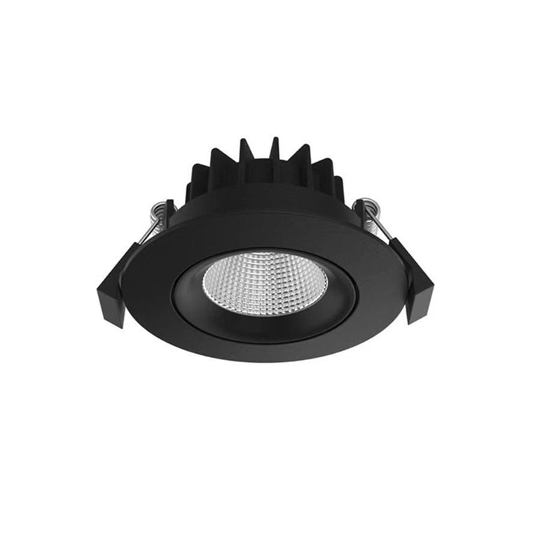 Round 10W Dimmable Adjustable LED Downlight Black / Tri-Colour - DL9416/BK/TC