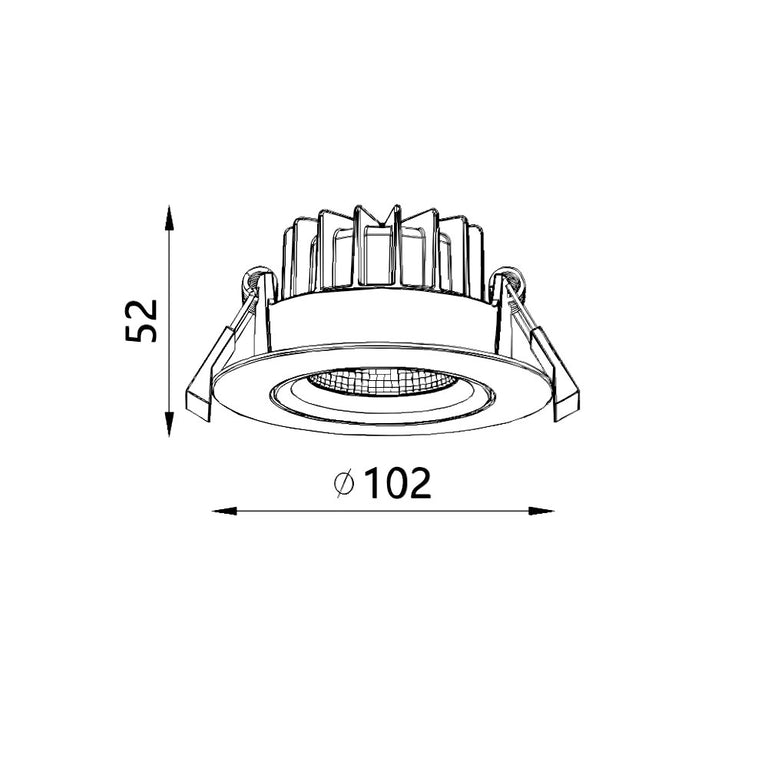 Round 10W Dimmable Adjustable LED Downlight Black / Tri-Colour - DL9416/BK/TC
