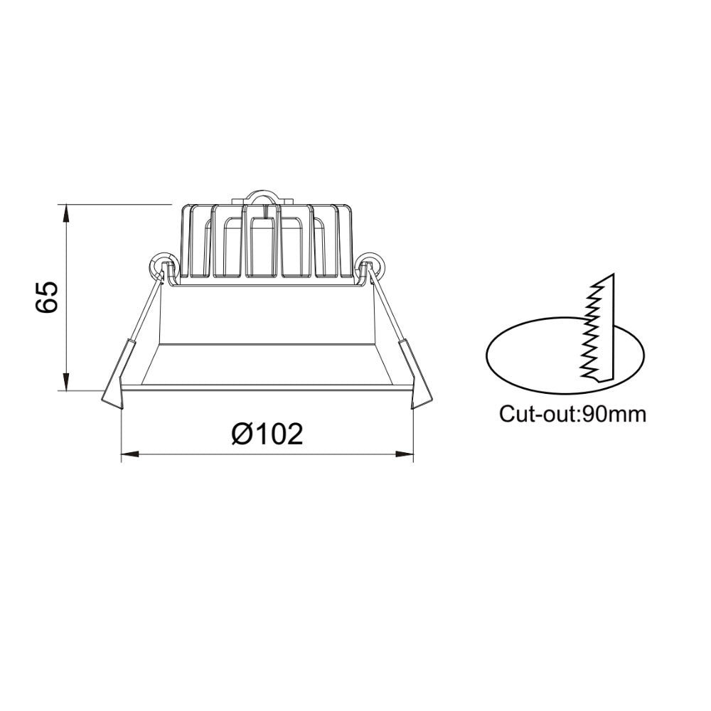 Round 10W Dimmable LED Downlight White / Tri-Colour - DL9454-WHTC10C03