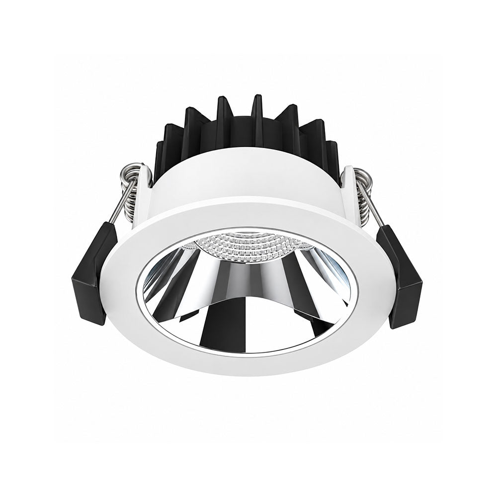 Recessed 10W Dimmable LED Downlight Silver + White / Tri-Colour - DL9455BC+WH