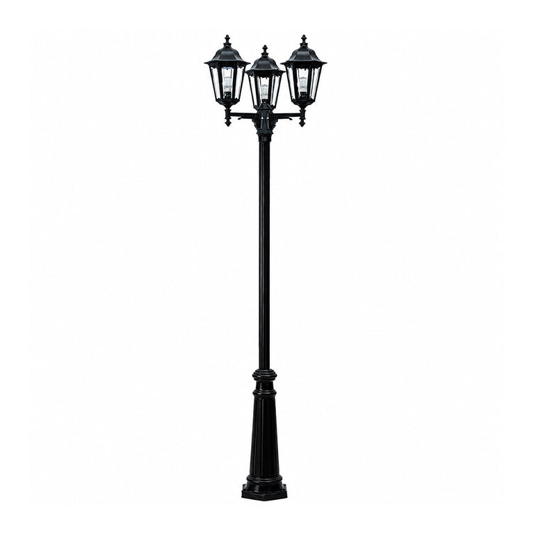 3 Light Classic Outdoor Post Lantern Black - DU83023-BL