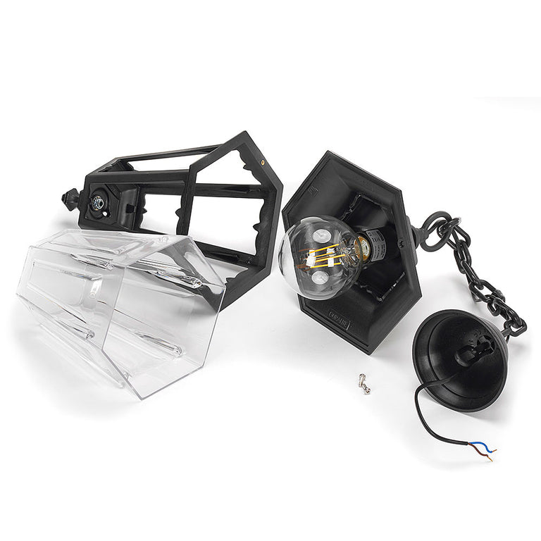Vittoria Hexagon Hanging Lantern Black - DUH8302-BL