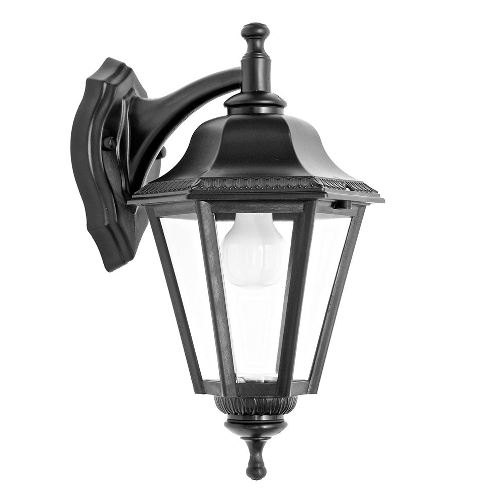 Castra Hexagon Wall Lantern Black - DUW8100-BL