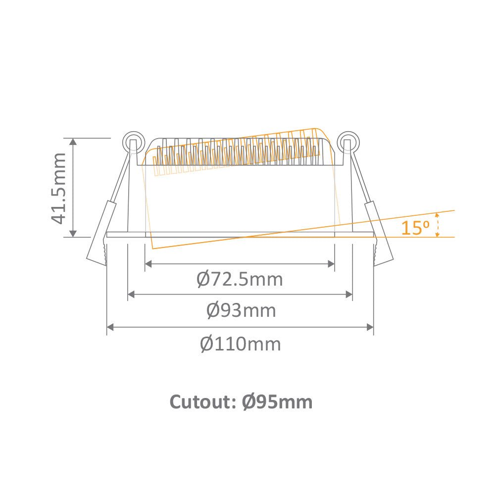 Deco Tilt 13W Dali Dimmable LED Downlight White / Tri Colour - 21667