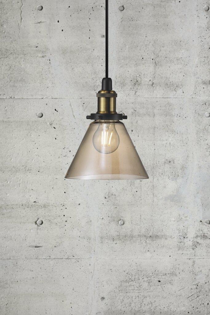 Disa 1 Light Pendant Antique Brass / Amber - 45823027