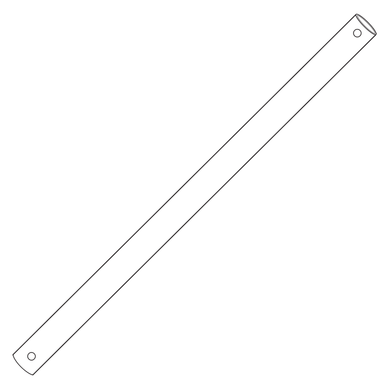 Kute Downrod 900mm / 36" 26mm Matt White - DRT-36MW