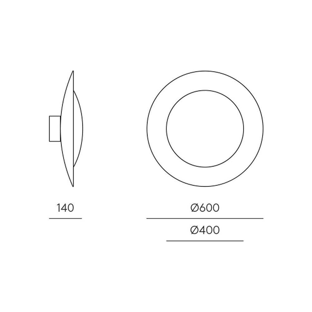 Coss 24W LED Large Wall Light Matt Black / Matt Brass - ARO.A1203/60/NEG-ORO
