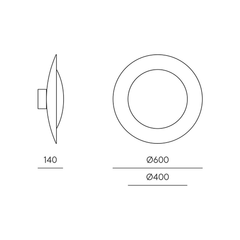 Coss 24W LED Large Wall Light Matt Black / Matt Brass - ARO.A1203/60/NEG-ORO