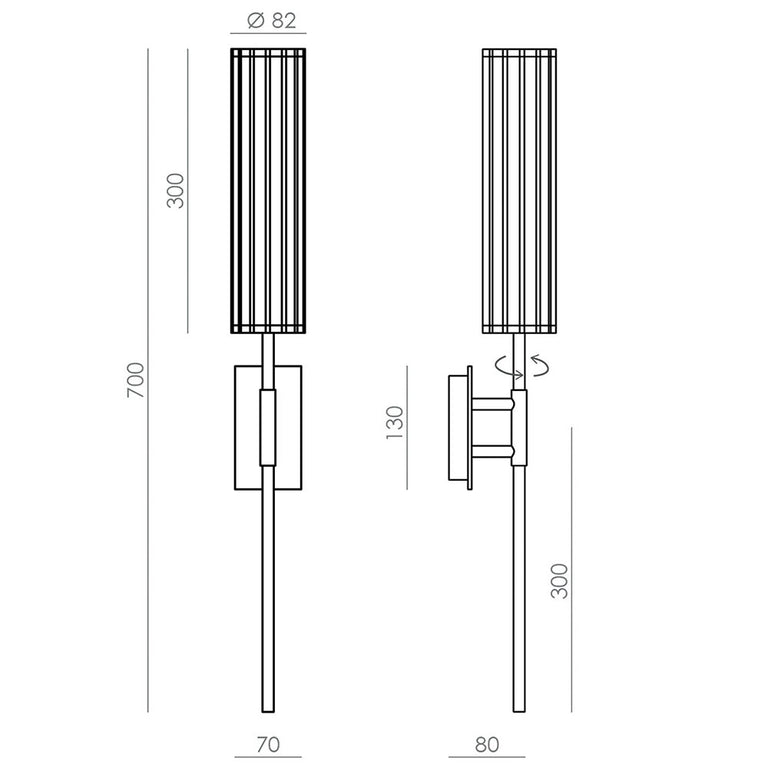 Niro LED Wall Light Matt Black - ARO.A1314/NEG