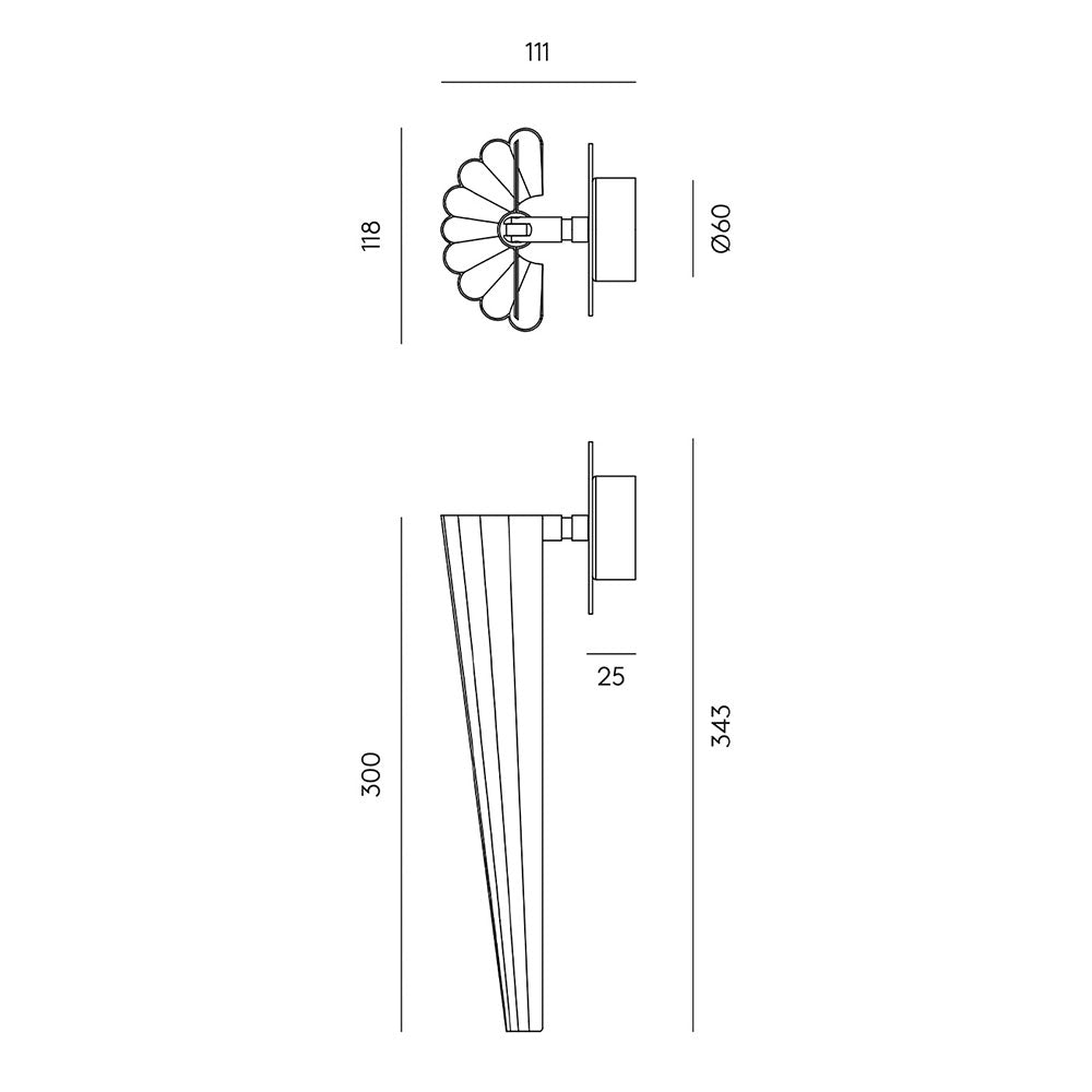 Bion 5W LED Wall Light Brass / White - ARO.A1306/ORO-BCO