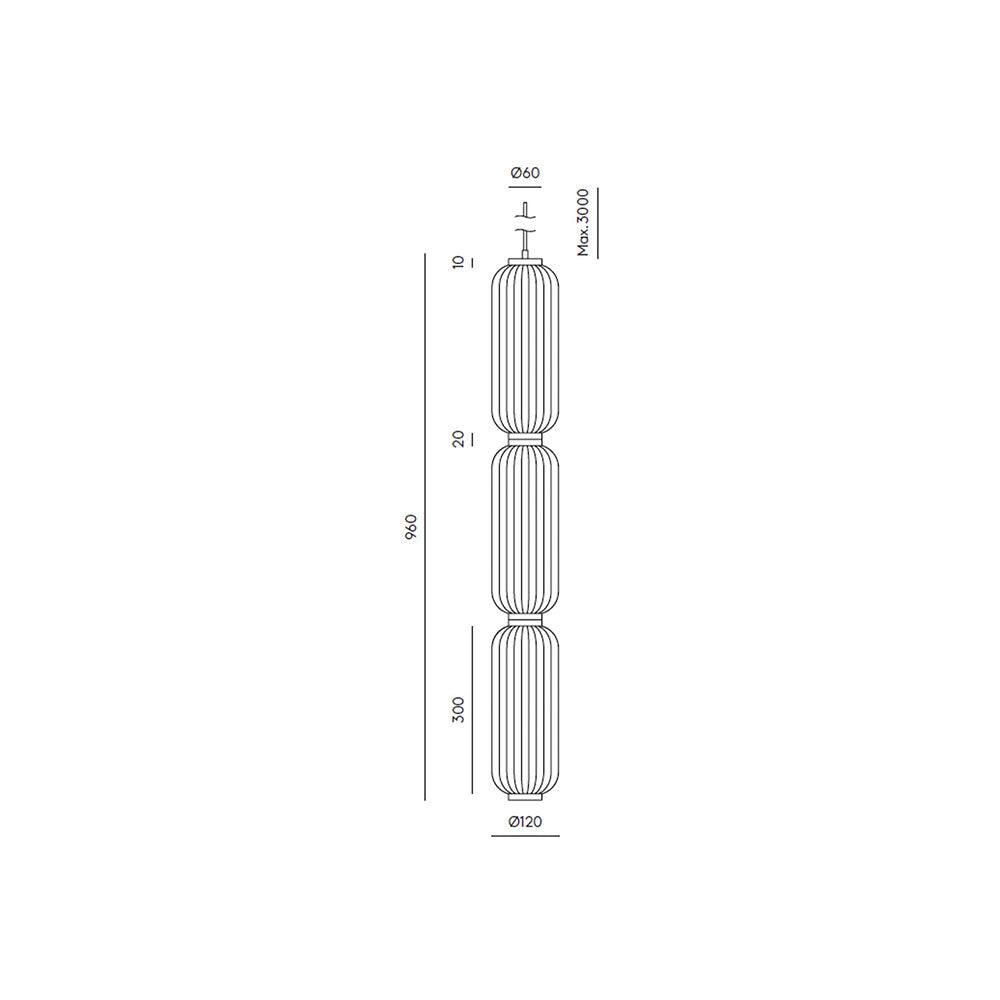 Elma 3 Light LED Pendant Matt Brass - ARO.C1312/L/ORO