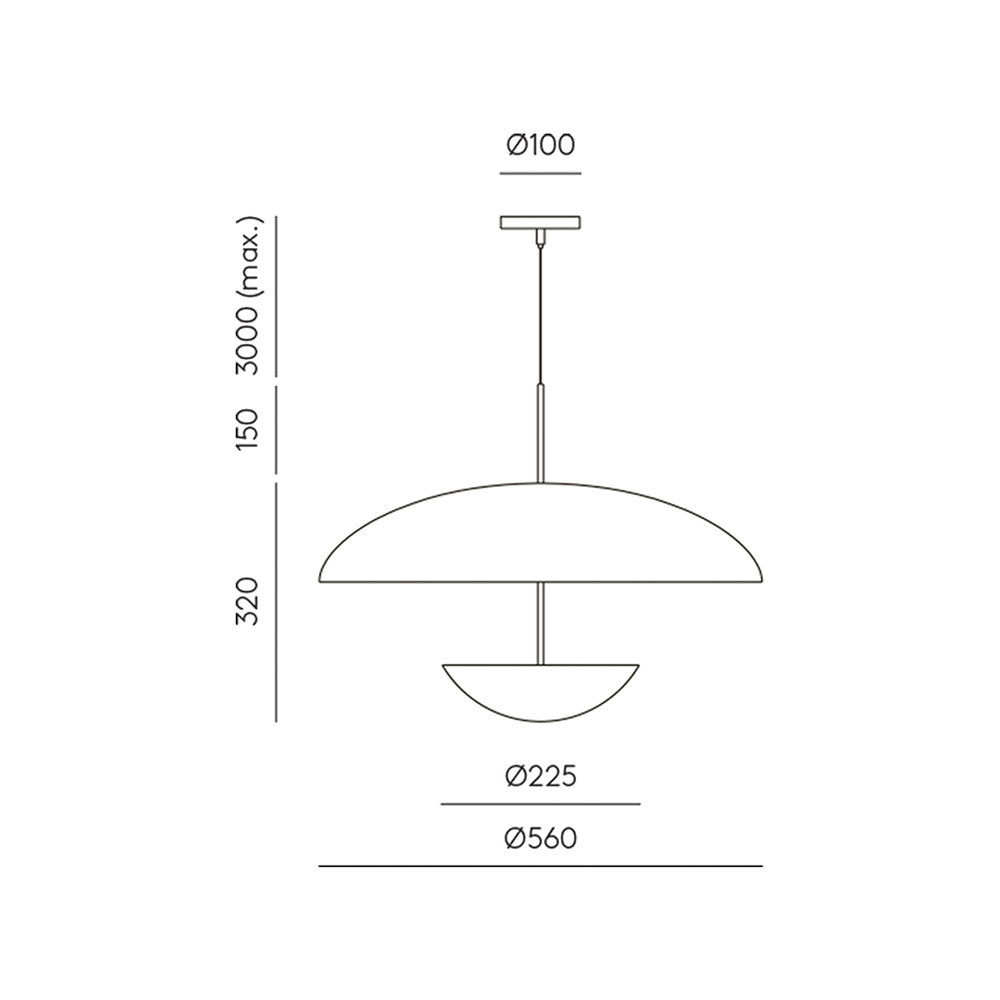 Ella LED Pendant Matt Black / Matt Brass - ARO.C1158/ORO