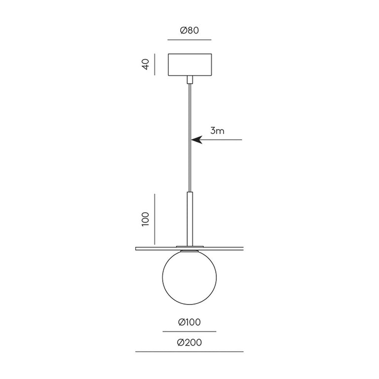 Miro LED Pendant Matt Black