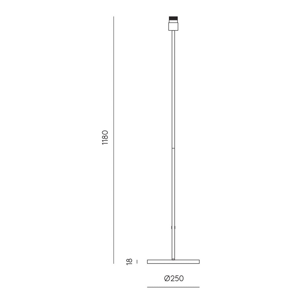 Hedra Floor Lamp Without Shade Matt Black - ARO.P1159/NEG