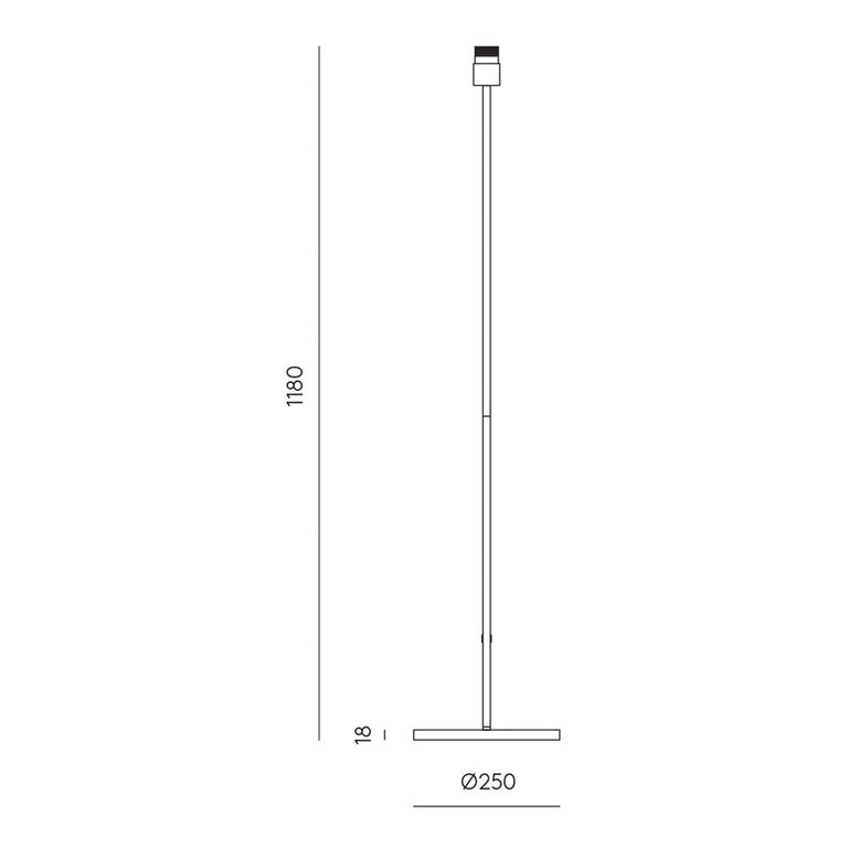 Hedra Floor Lamp Without Shade Matt Black - ARO.P1159/NEG