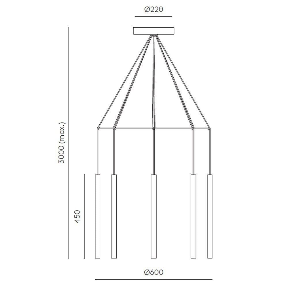 Mika 8 Light LED Multi Pendant Matt Black / Bronze - ARO.C1204/8/BRZ