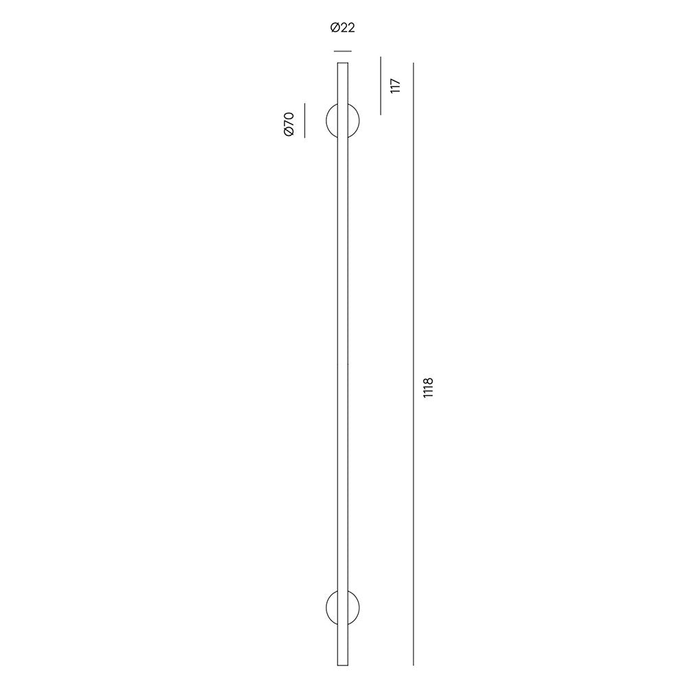 Clock 12W LED XL Wall Light Matt Black - ARO.A1273/120/NEG
