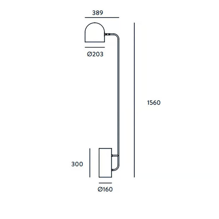 Luca Floor Lamp Matt Black / White Marble - ARO.P1237