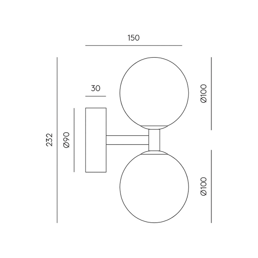 Dalt LED Wall Light Matt Black / White - ARO.A1280/BCO