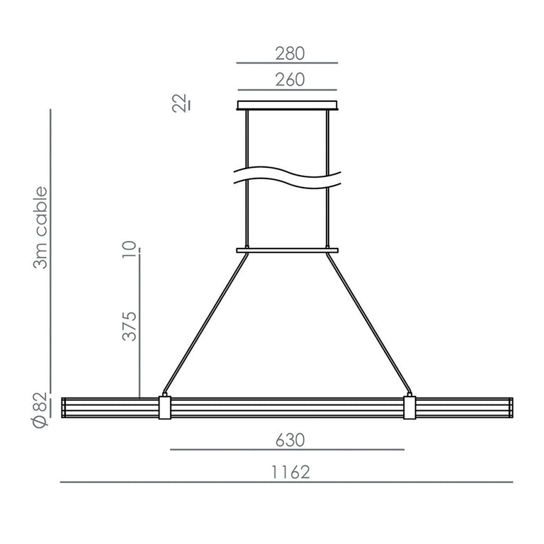 Niro LED Linear Pendant Aged Gold - ARO.C1314/ORO