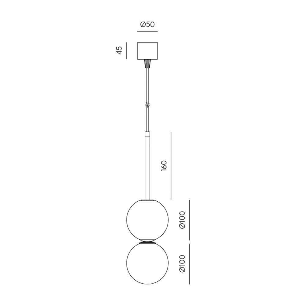 Dalt LED Light Pendant Matt Black / White - ARO.C1280/BCO
