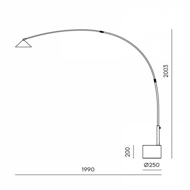 Hinoo LED Floor Lamp Matt Black / White -ARO.P1266/NEG-BCO