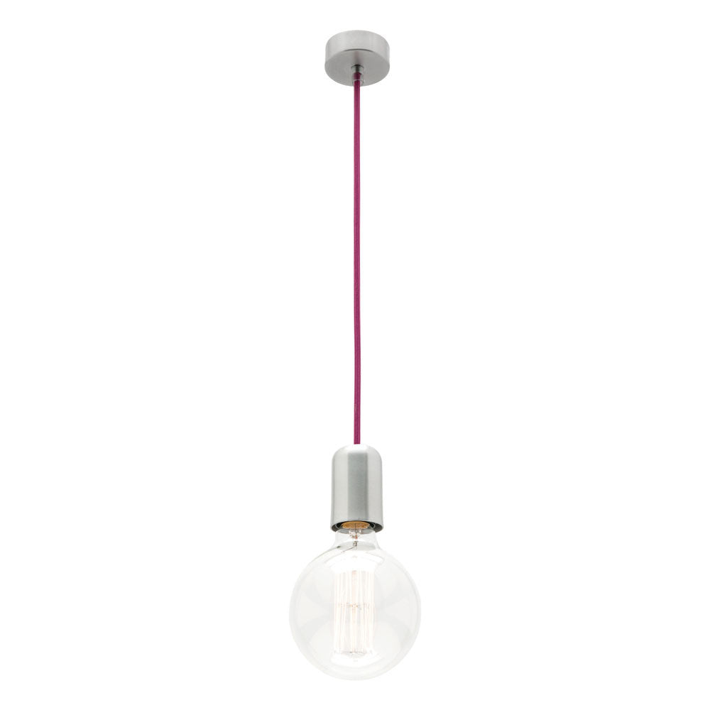 Dream Cord Fabric & Aluminium Lampholder Purple - MA99/PUR