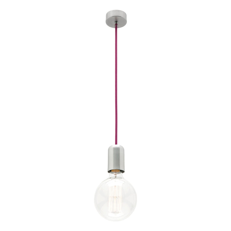 Dream Cord Fabric & Aluminium Lampholder Purple - MA99/PUR
