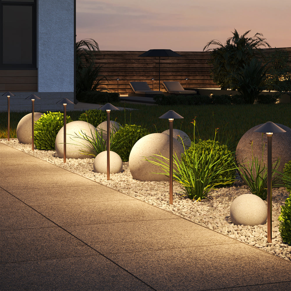Dusk Large Head 610mm 4W LED 12V DC Path Light Bronze / Tri-Colour - 19106