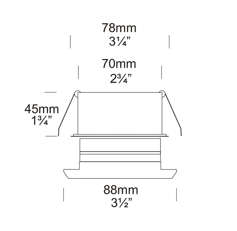 Eave Lite Square Ceiling Mount 12V / 24V Copper - EAVESQ-COP