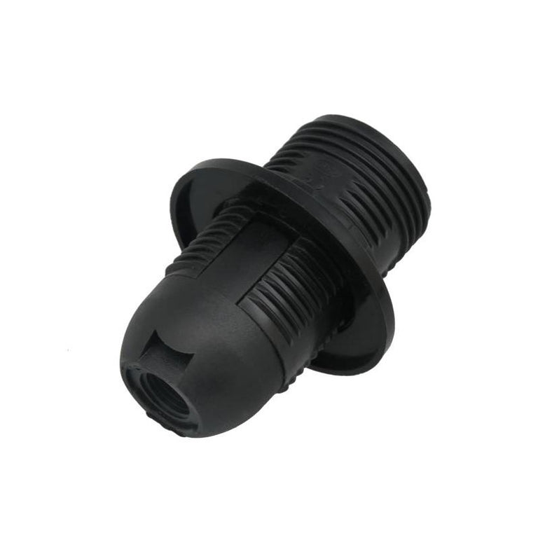 Lampholder 10mm Thread SES With Full Thread Black - E14LH2A/M10B