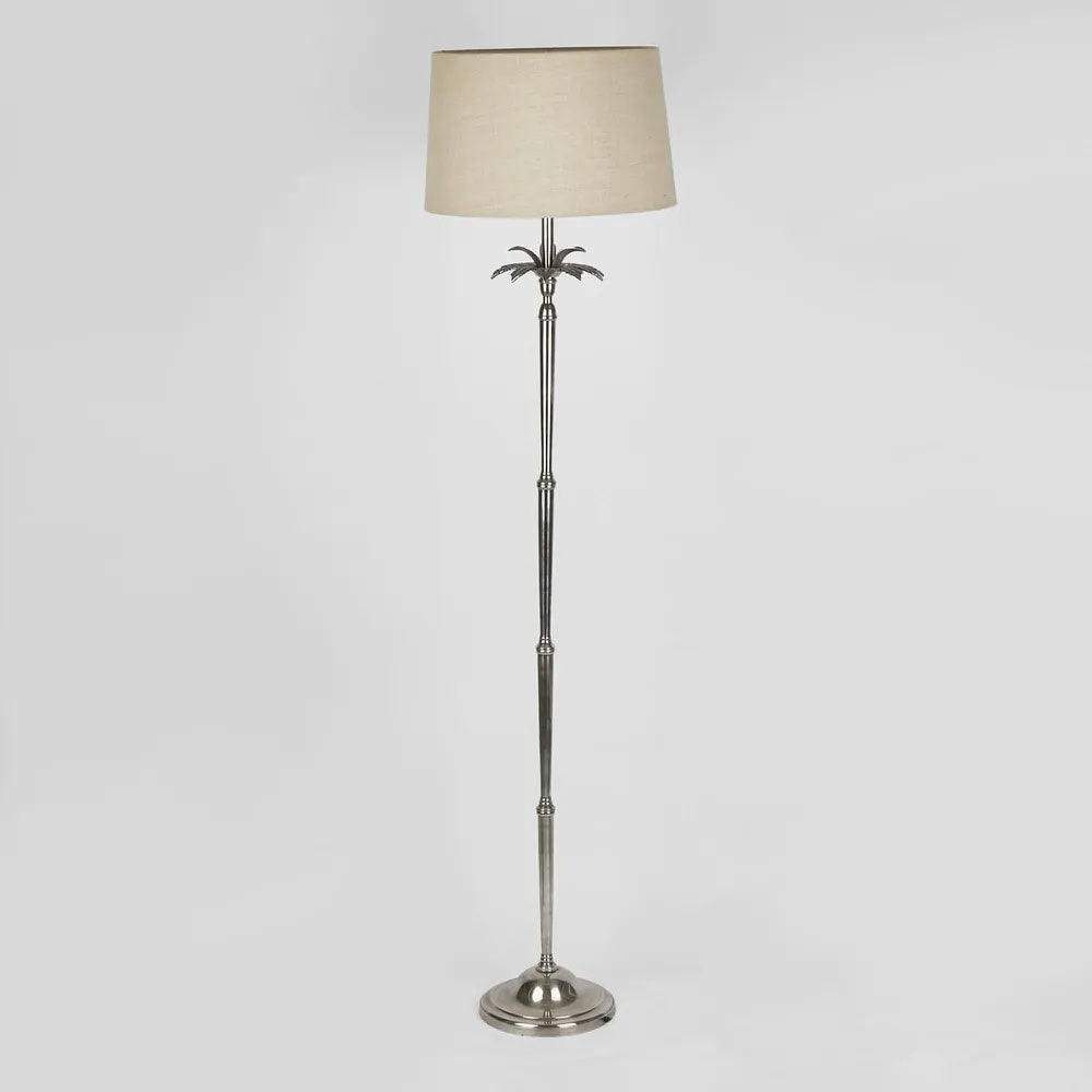 Casablanca Floor Lamp Antique Silver Base With Shade - ELANK58785FLAS