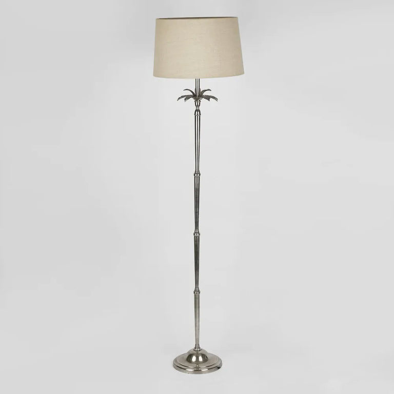 Casablanca Floor Lamp Antique Silver Base With Shade - ELANK58785FLAS