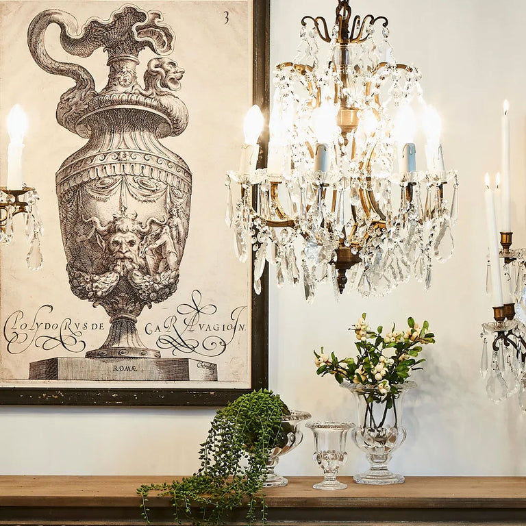 Chantilly Chandelier Antique Brass - ELD36