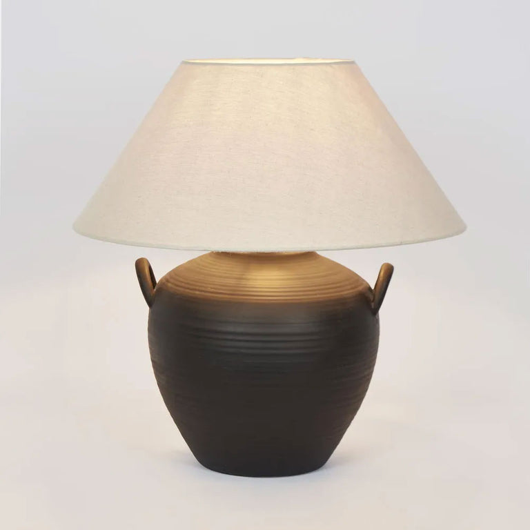 Camille Table Lamp With Shade Black - ELFYF1012BK