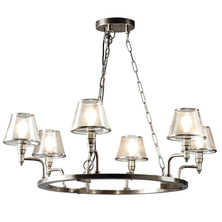 Sienna 6 Light Chandelier Antique Silver - ELPIM30578AS