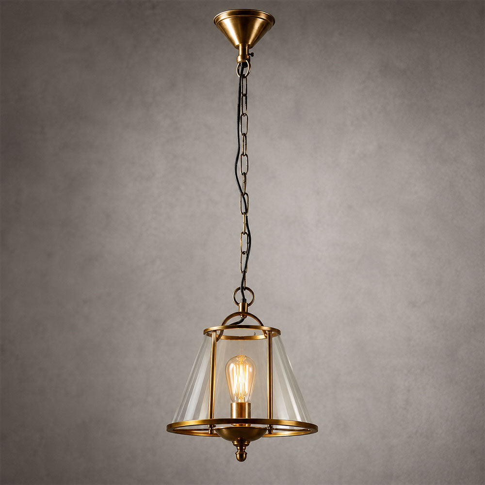 Cotton Tree 1 Light Lantern Pendant Antique Brass - ELPIM30685AB