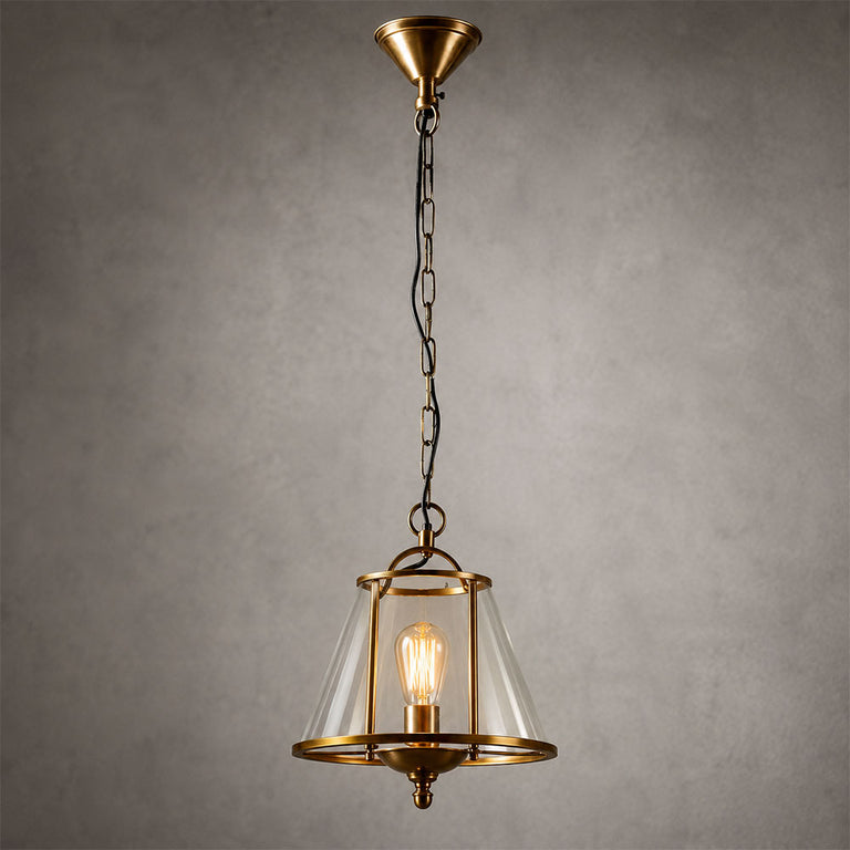 Cotton Tree 1 Light Lantern Pendant Antique Brass - ELPIM30685AB